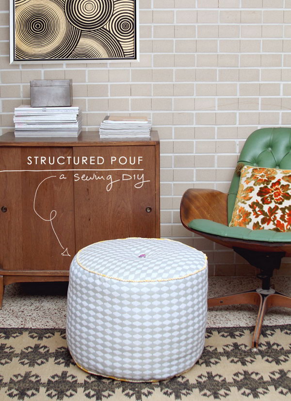 DIY Structured Pouf. See the tutorial 