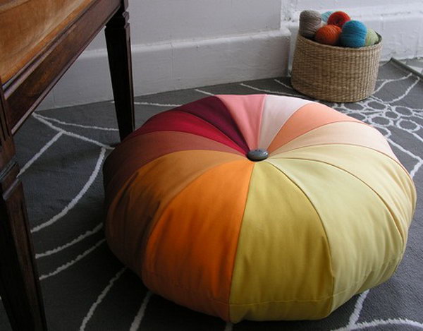 DIY Sewing Floor Pouf. Get the directions 