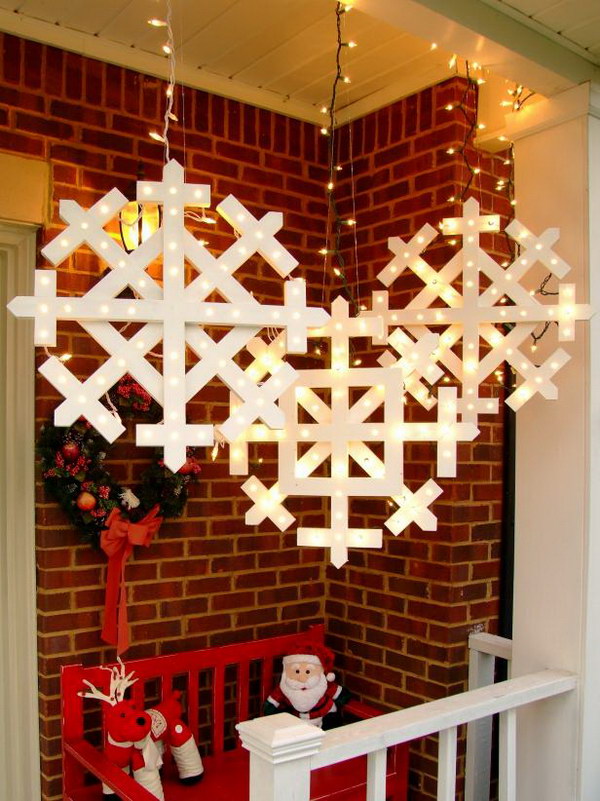 Wooden Snowflakes with Lights Tutorial 