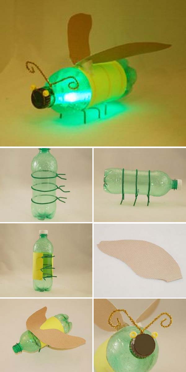 Treat Your Baby with a Bottle Bug with a Glow Stick in It. Make this fantastic bottle bug using recycled materials. It will keep the kids entertained for hours. Tutorial via 