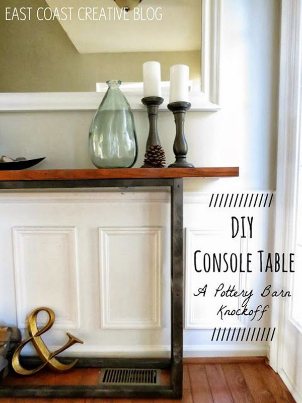 DIY Console Table {A Pottery Barn Knock Off} 