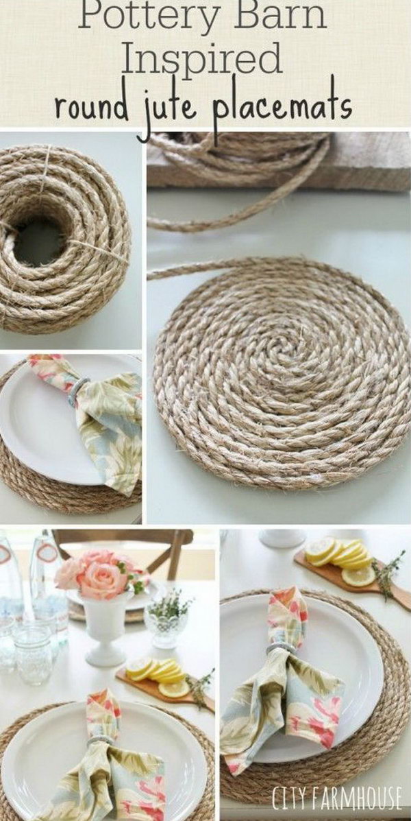 Pottery Barn Inspired Round Jute Placemats 