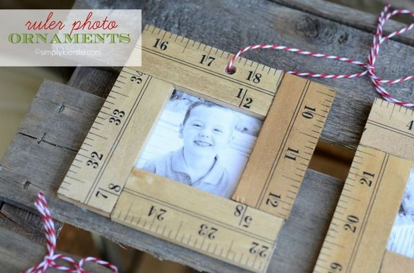 DIY Ruler Photo Ornaments. Make this beautiful ruler photo ornament for yourself or used as a given gift. Get the easy tutorial on how to make a it 