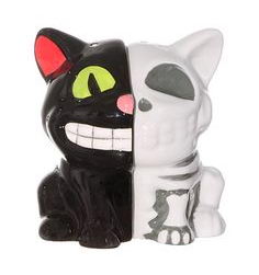 Creepy Cat Anatomy Salt Shakers. 