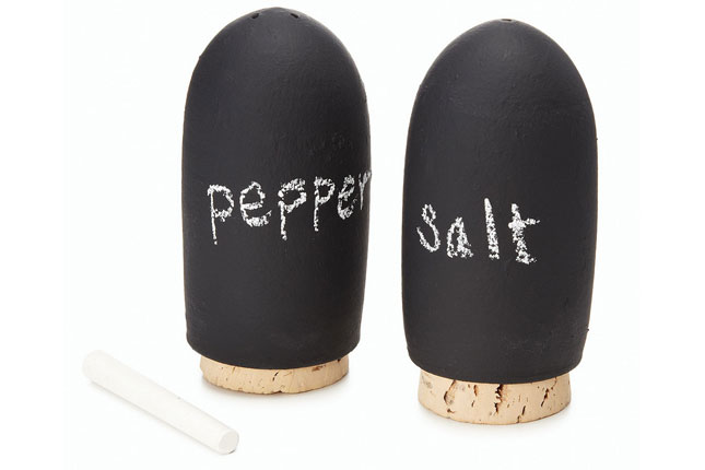 Chalkboard Paint Doodle Salt and Pepper Shaker($36). 