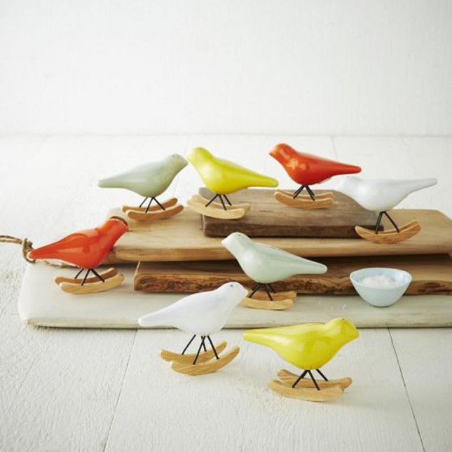 Rocking Bird Salt + Pepper Shaker Set. 