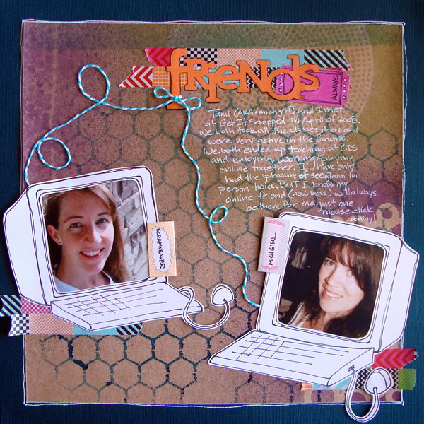 Online Friendship Scrapbooking Idea. This is a creative scrapbook idea to record the friendship with your online friends. 