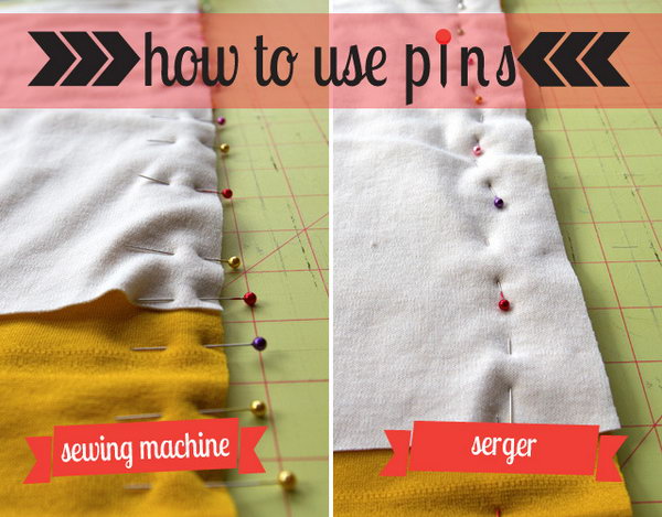 How to use pins while sewing 