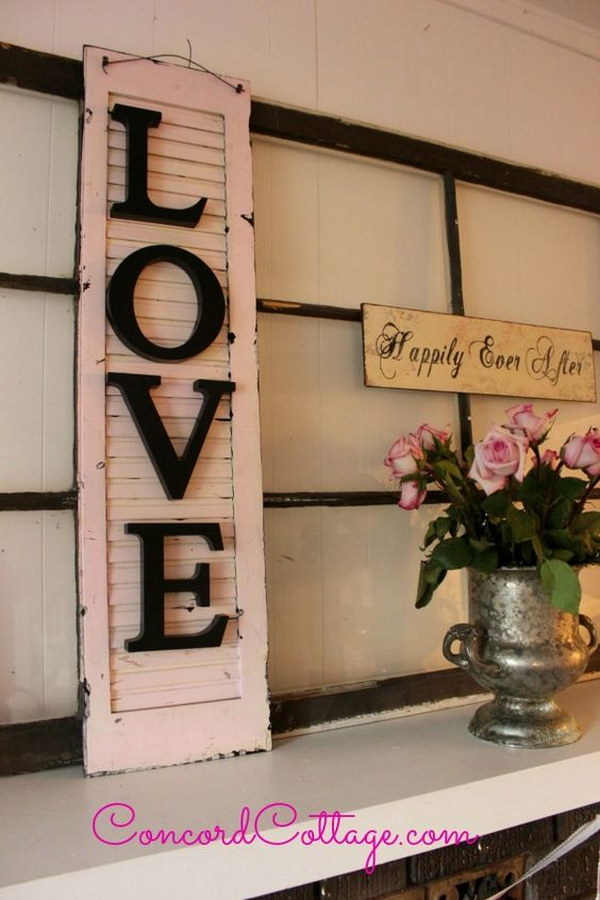 Old Shutter Turned Shabby Chic Wall Decor 