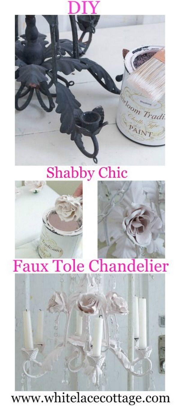Shabby Chic Faux Tole Chandelier 