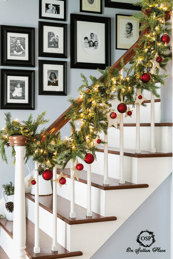 Stairway Banister Decorations. 
