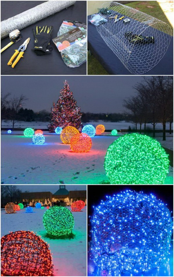 DIY Christmas Light Balls. 