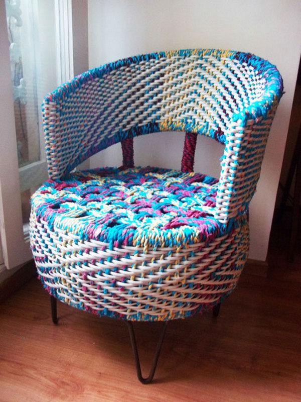 Rope wrapped Tire Armchair. 