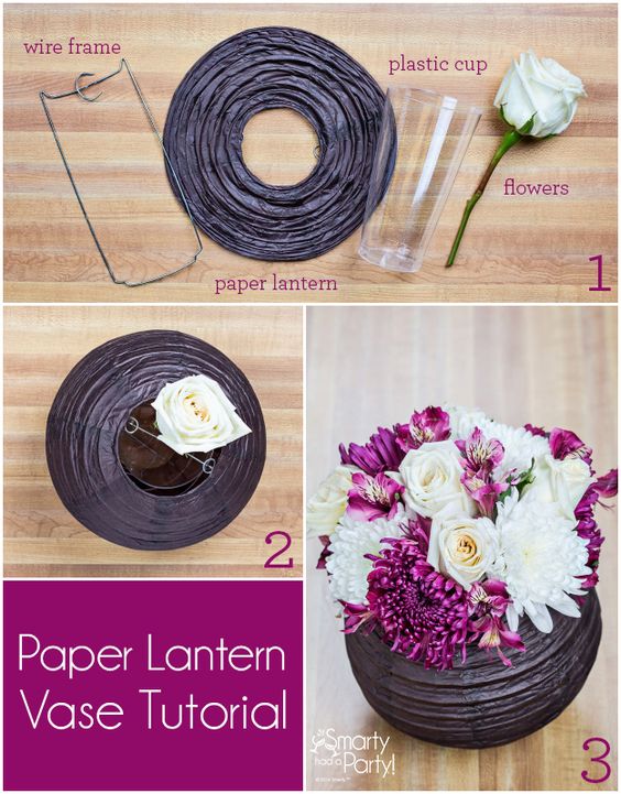 DIY Paper Lantern Vase Centerpiece. 