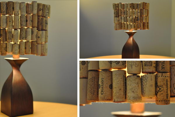 Homemade Wine Cork Lampshade 