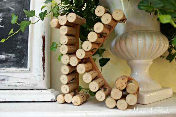 Homemade Wine Cork Letter 