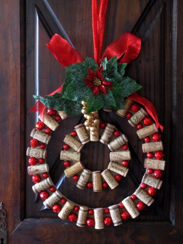 Wine Cork Christmas Wreath 