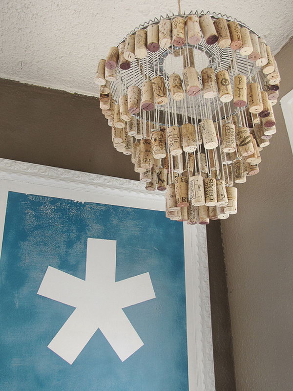 Wine Cork Chandelier 