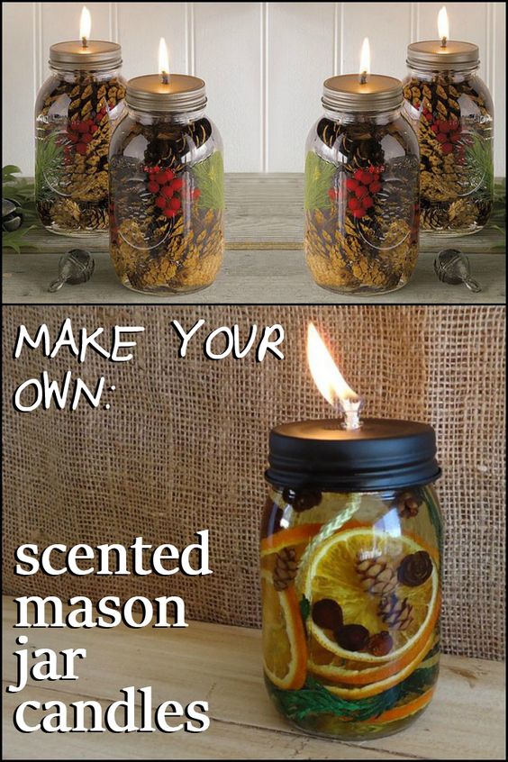 DIY Scented Mason Jar Candles. 