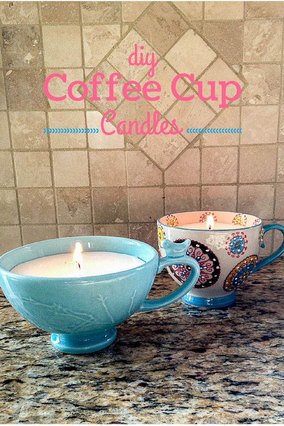 DIY Coffee Cup Candles. 