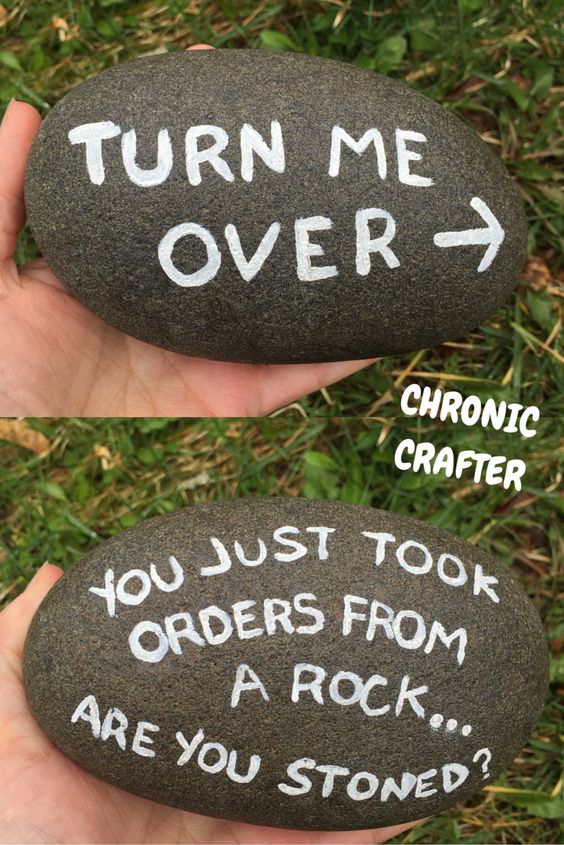 Stoned and Painting a Rock. 