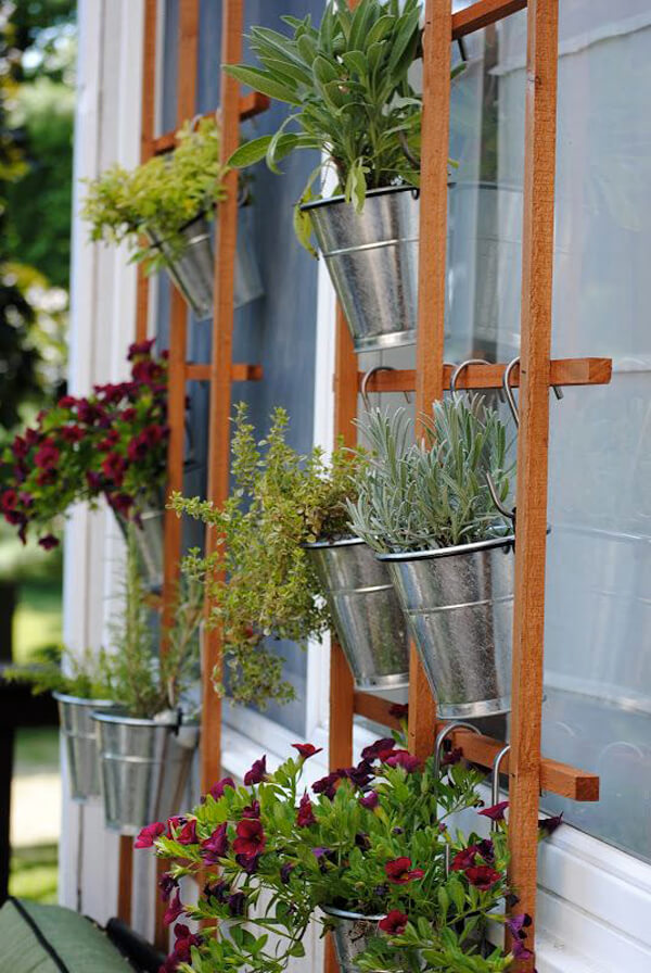 Hanging Bucket Planters. 