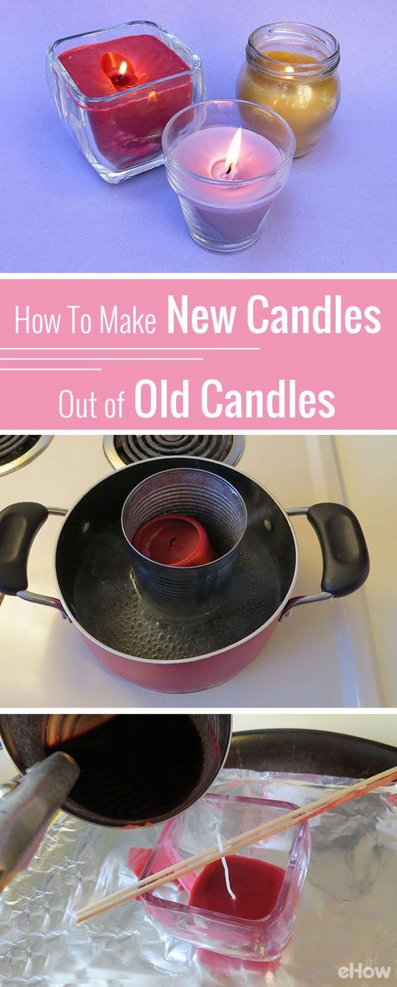 How to melt old candles to make new candles. 