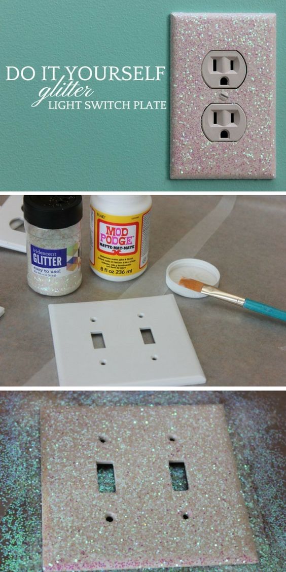 Glitter Light Switch Plate. 