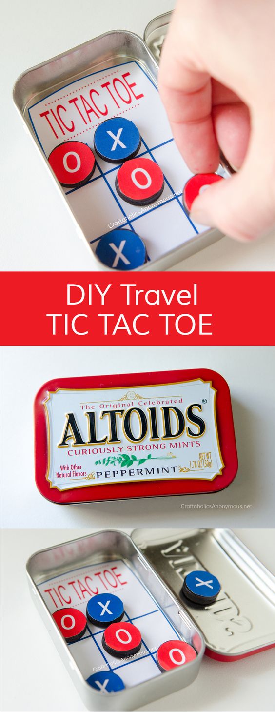 DIY Pocket Tic Tac Toe Made With Altoids Tin. 