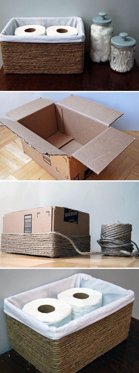 Turn Cardboard Boxes Into Baskets. 