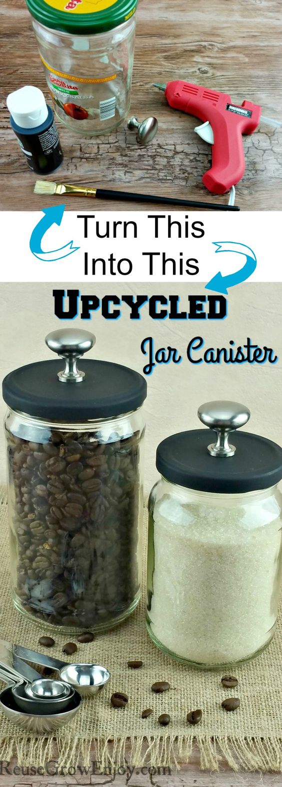 Upcycled Jar Canister. 