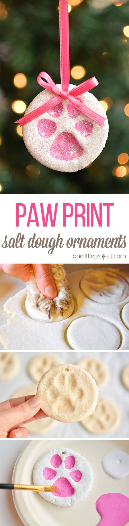 Paw Print Salt Dough Ornaments. 