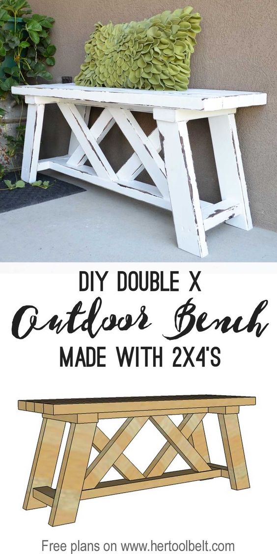 Double X Bench For Outdoor Seating. 