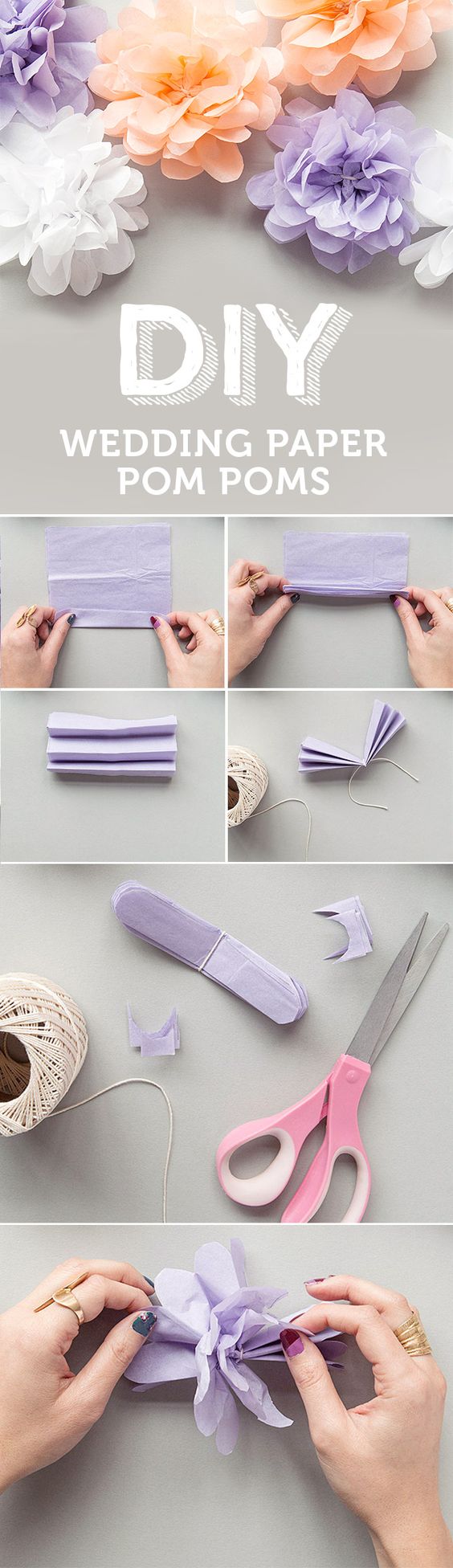 DIY Wedding Paper Pom Poms. 