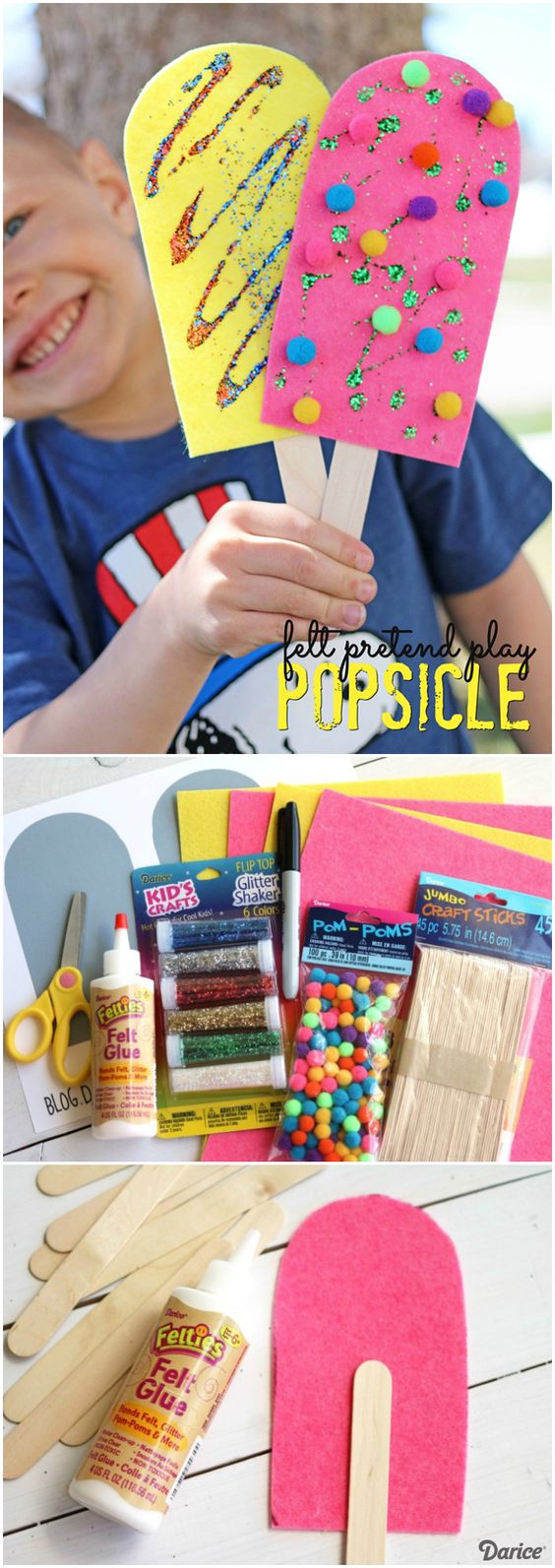 Pretend Play Felt Popsicle Craft. 