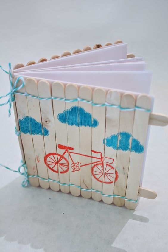 Popsicle Stick Notebook. 