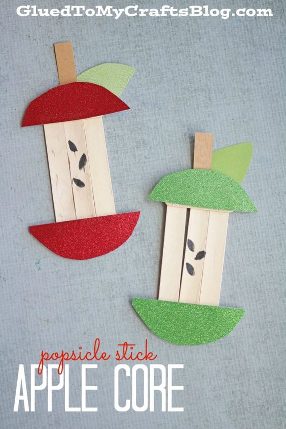 Popsicle Stick Apple Core. 