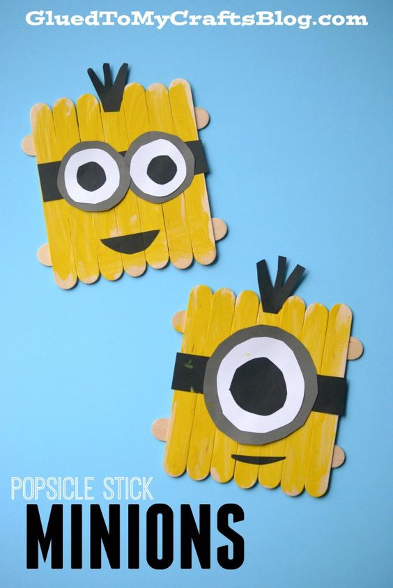 Popsicle Stick Minions. 