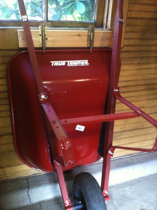 Sliding Lock Wheelbarrow Storage. 