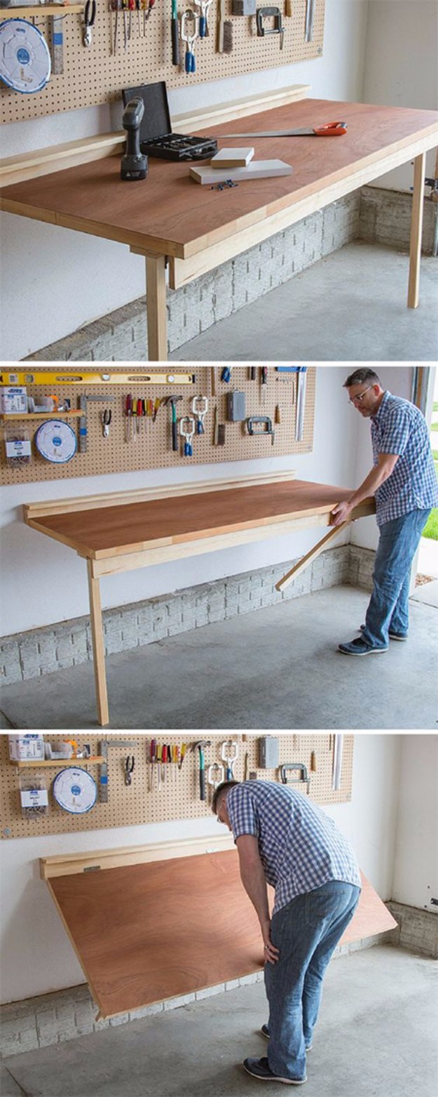 DIY Folding Bench Work Table. 