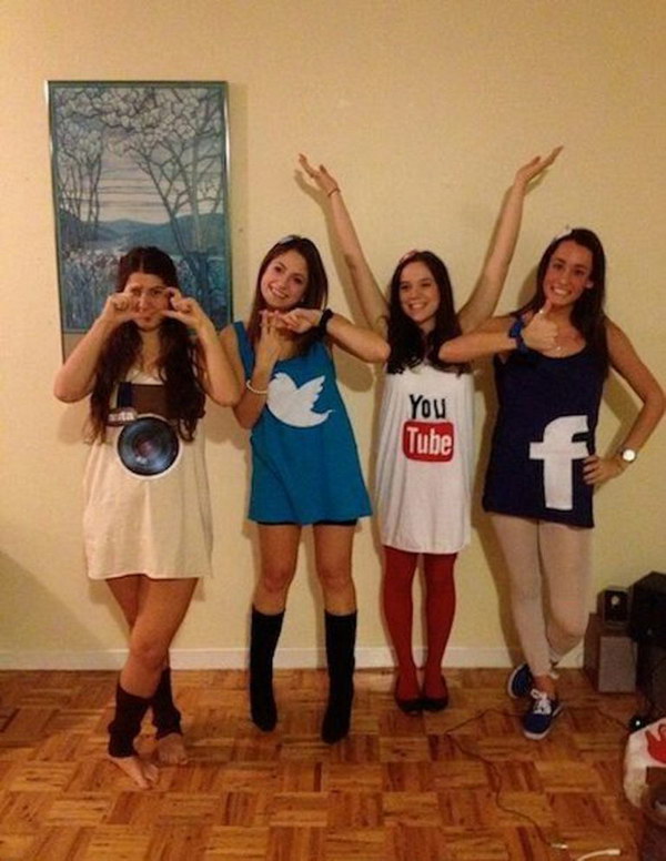 Social Media Group Costumes for Girls. 