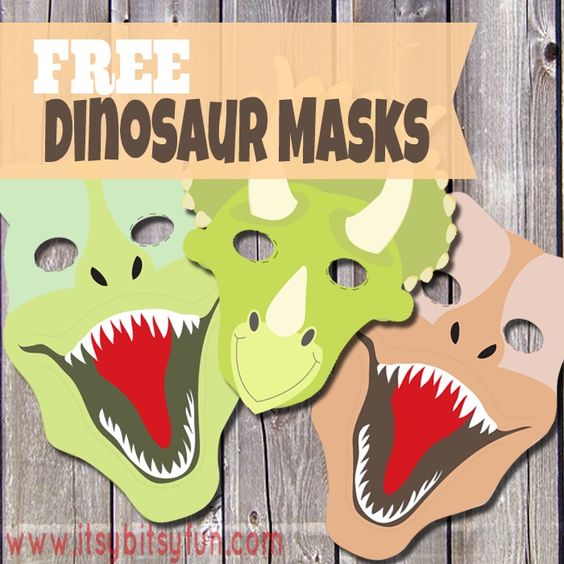 Free Printable Dinosaur Masks. 