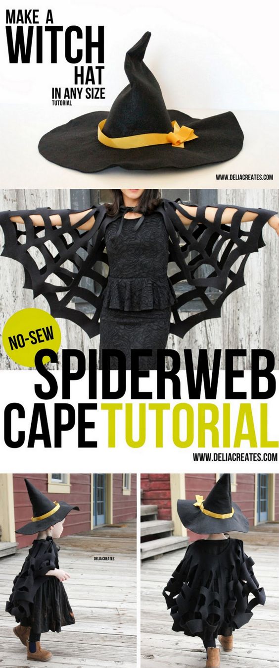 Witch Spiderweb Cape Costume. 