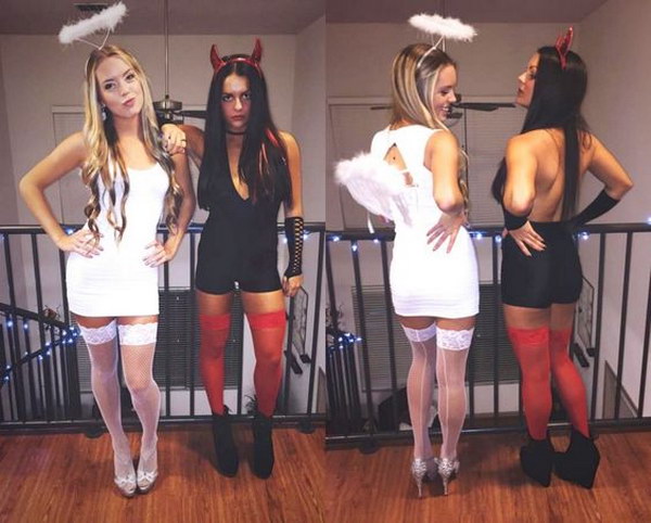 Angel and Devil Halloween Costume. 