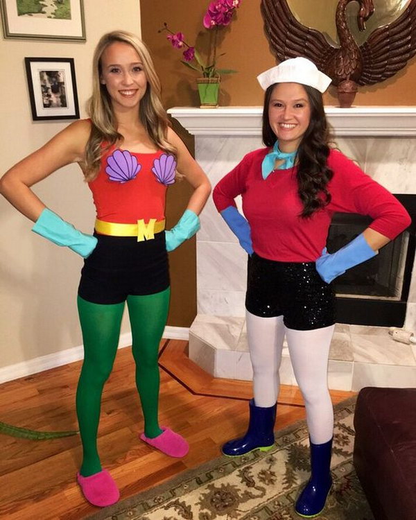 Mermaid Man and Barnacle Boy Halloween Costume. 