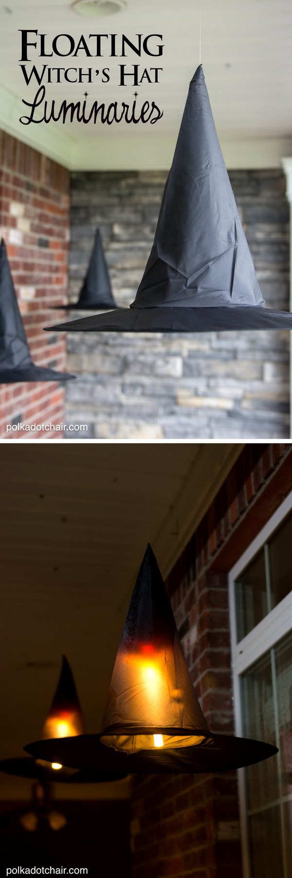 DIY Floating Witch Hat Luminaries. 