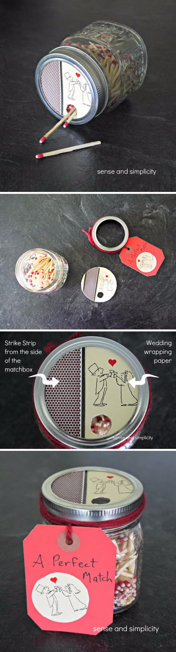 DIY Mason Jar Matchbox. 